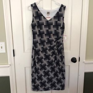 NWT Anne Klein pleated wrap dress